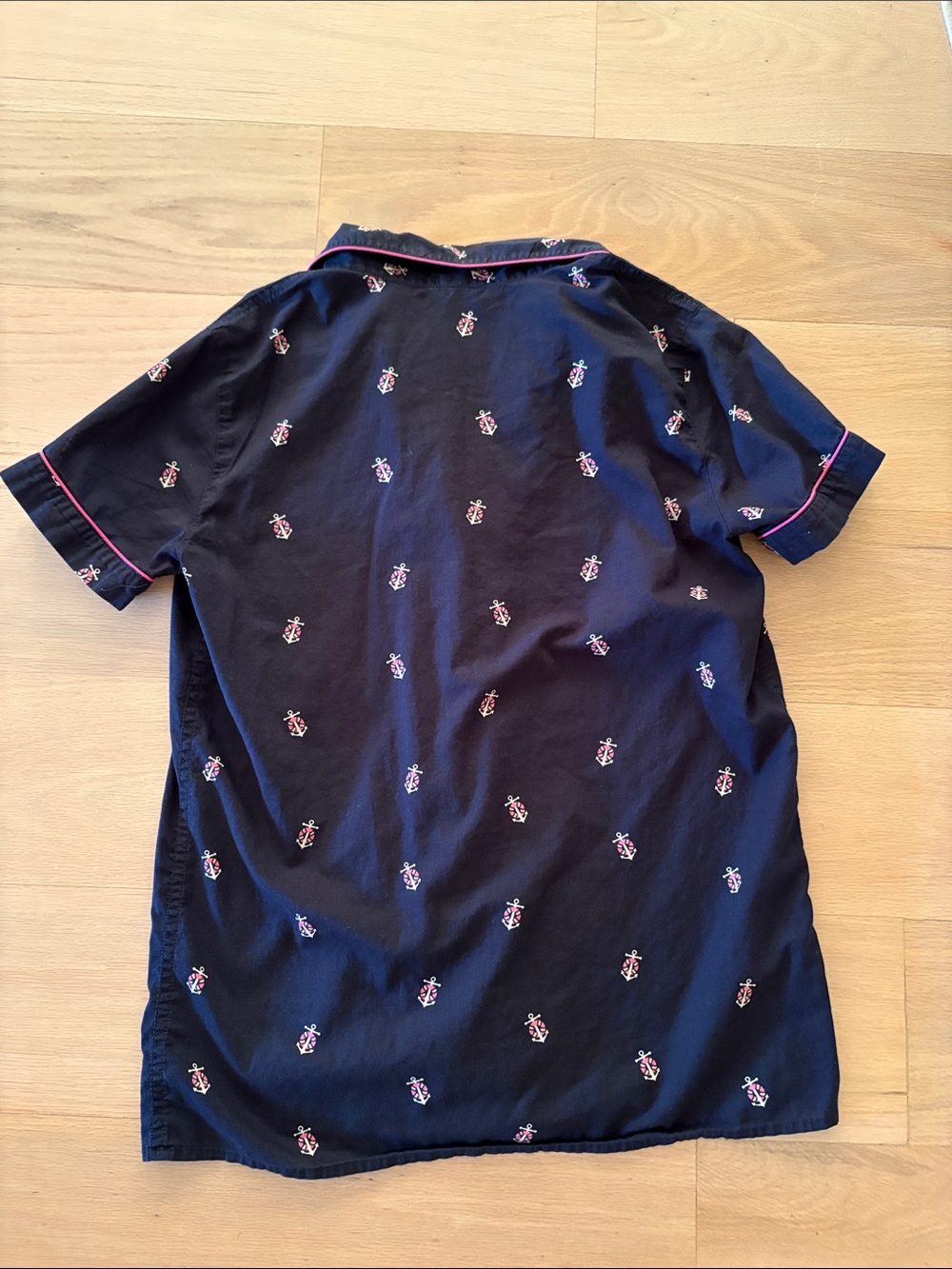 J Crew Cotton Print Short Sleeve Button-Up Pajamas Top - Picture 4 of 4
